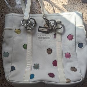 Authentic Coach limited edition polka dot gallery tote